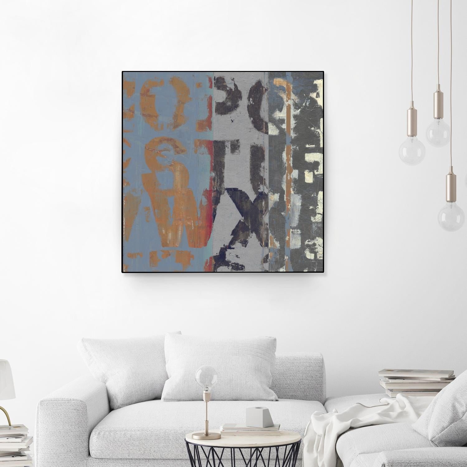 Alphabet Overlay II by Vision Studio on GIANT ART - blue abstract