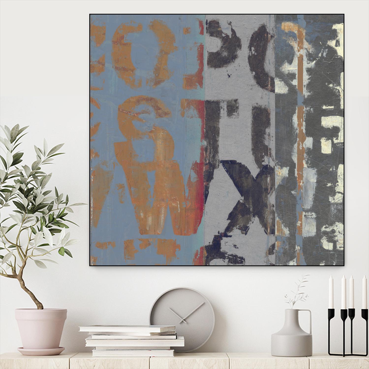 Alphabet Overlay II by Vision Studio on GIANT ART - blue abstract