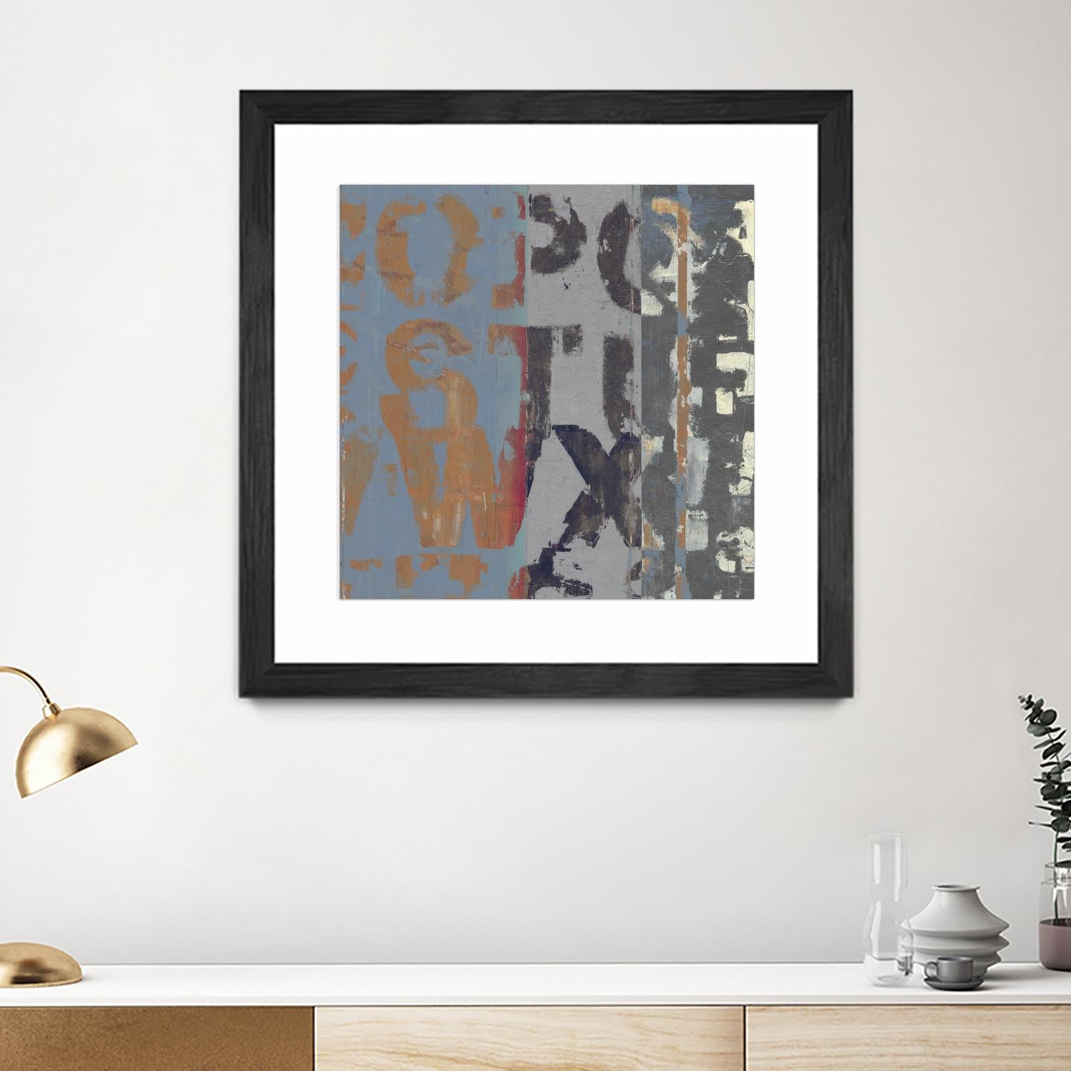 Alphabet Overlay II by Vision Studio on GIANT ART - blue abstract