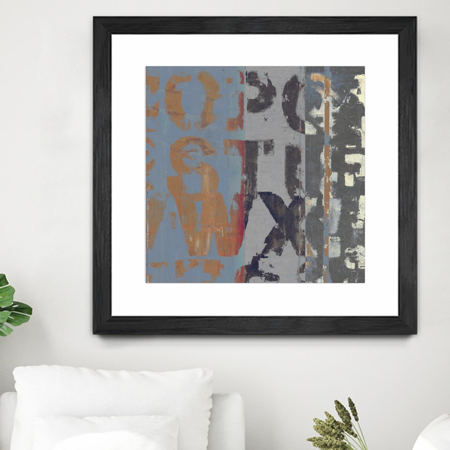 Alphabet Overlay II by Vision Studio on GIANT ART - blue abstract