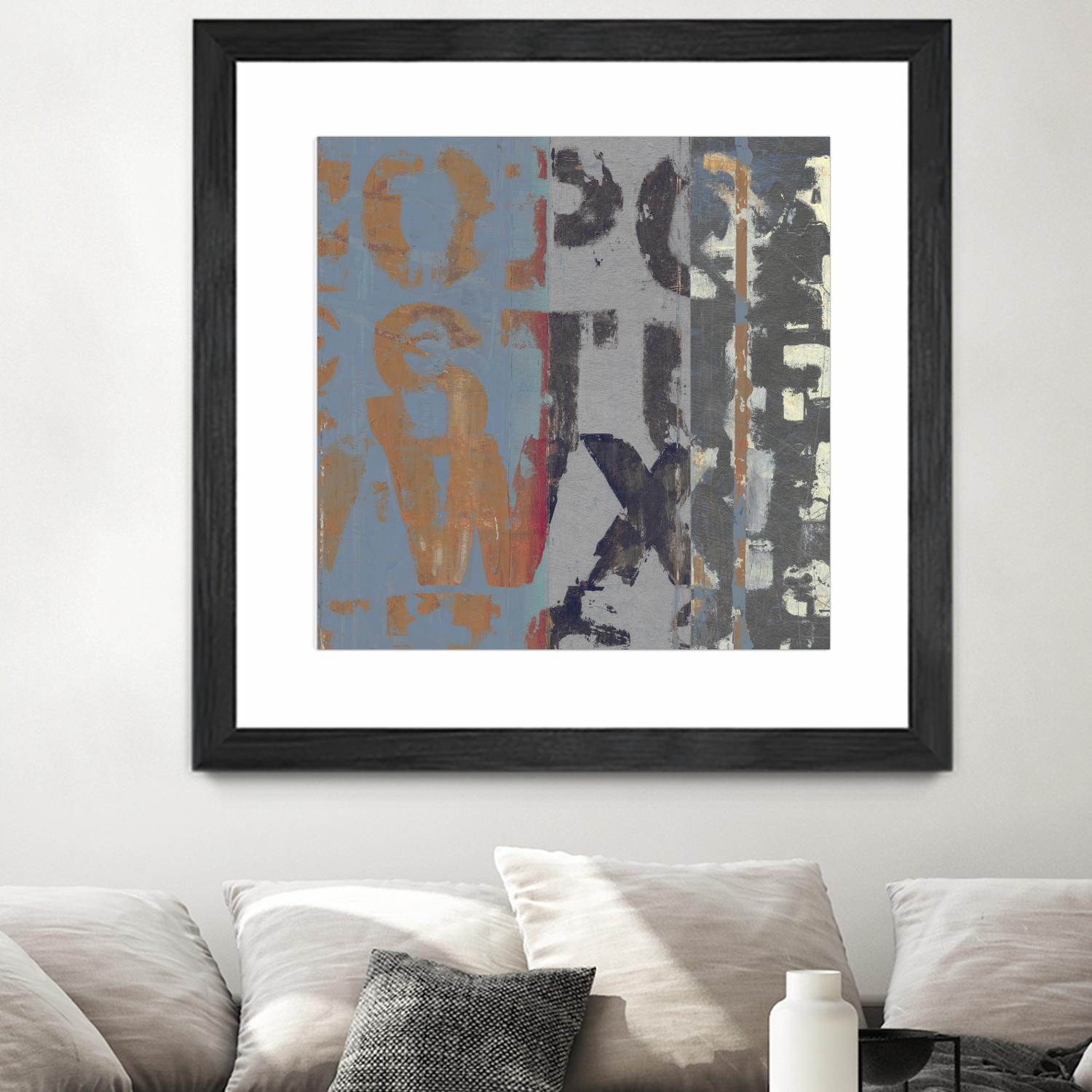 Alphabet Overlay II by Vision Studio on GIANT ART - blue abstract