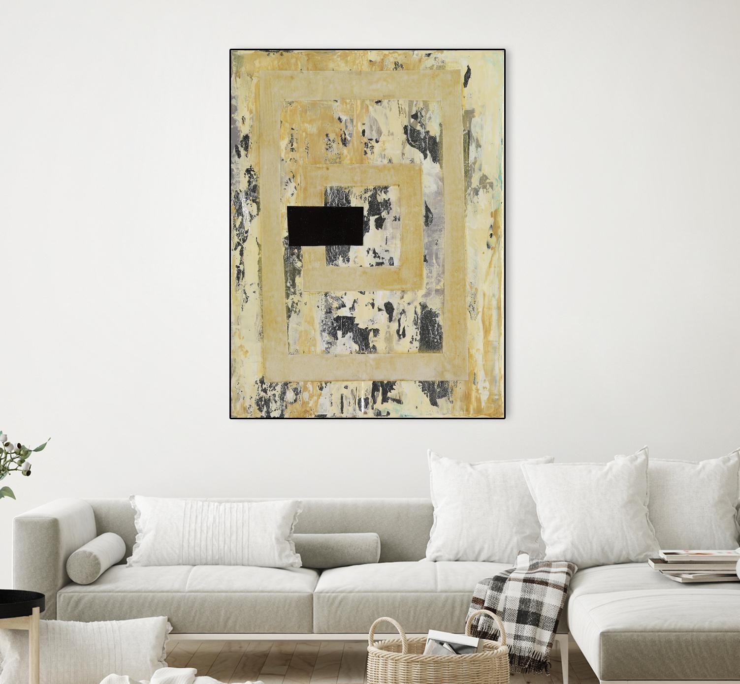 Nickels & Dimes III by Natalie Avondet on GIANT ART - yellow abstract