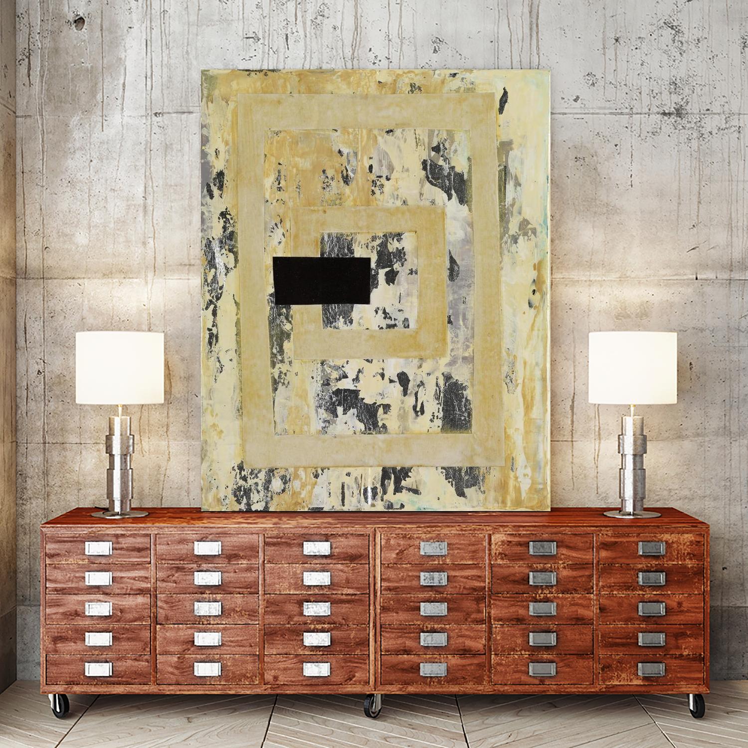 Nickels & Dimes III by Natalie Avondet on GIANT ART - yellow abstract