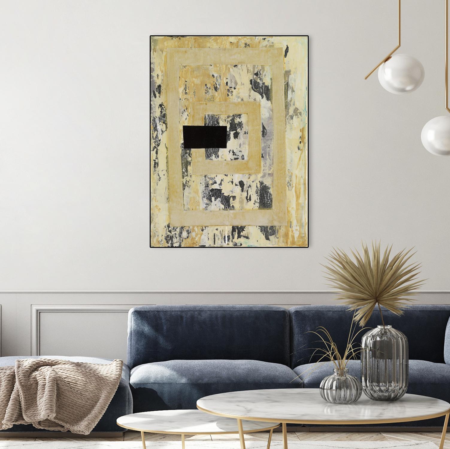 Nickels & Dimes III by Natalie Avondet on GIANT ART - yellow abstract