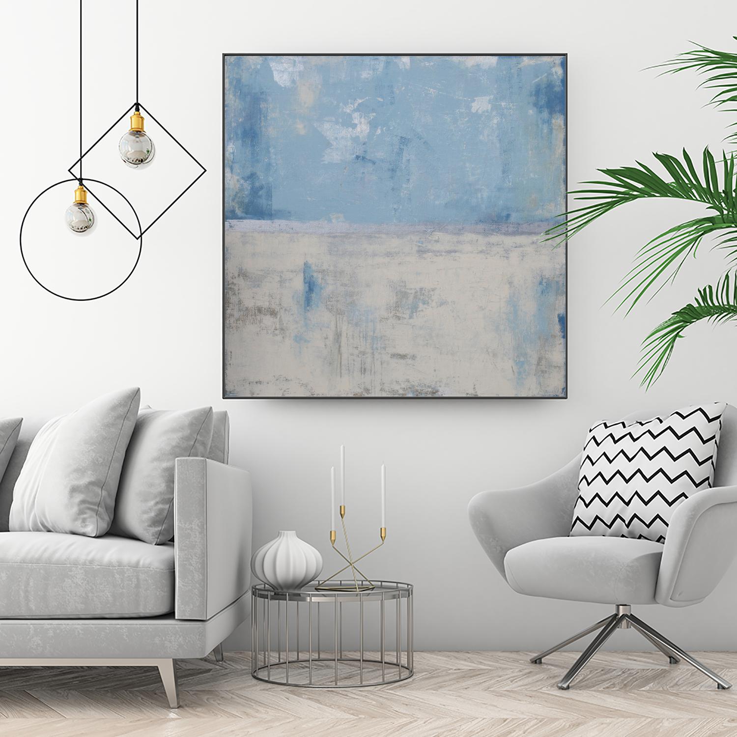 Silver Aura by Erin Ashley on GIANT ART - blue abstract