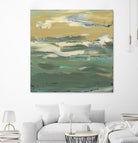 Green Waters Edge II by Alicia Ludwig on GIANT ART - beige abstract