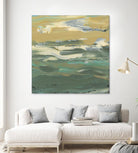 Green Waters Edge II by Alicia Ludwig on GIANT ART - beige abstract