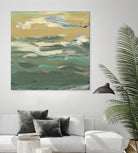 Green Waters Edge II by Alicia Ludwig on GIANT ART - beige abstract