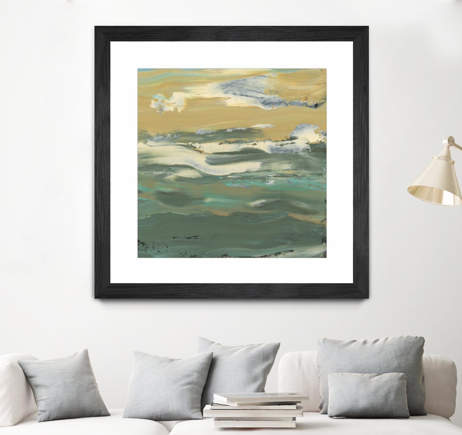 Green Waters Edge II by Alicia Ludwig on GIANT ART - beige abstract