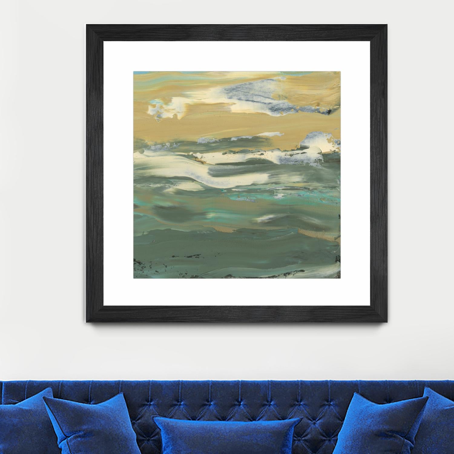 Green Waters Edge II by Alicia Ludwig on GIANT ART - beige abstract