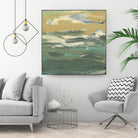 Green Waters Edge II by Alicia Ludwig on GIANT ART - beige abstract