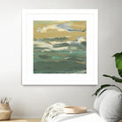 Green Waters Edge II by Alicia Ludwig on GIANT ART - beige abstract