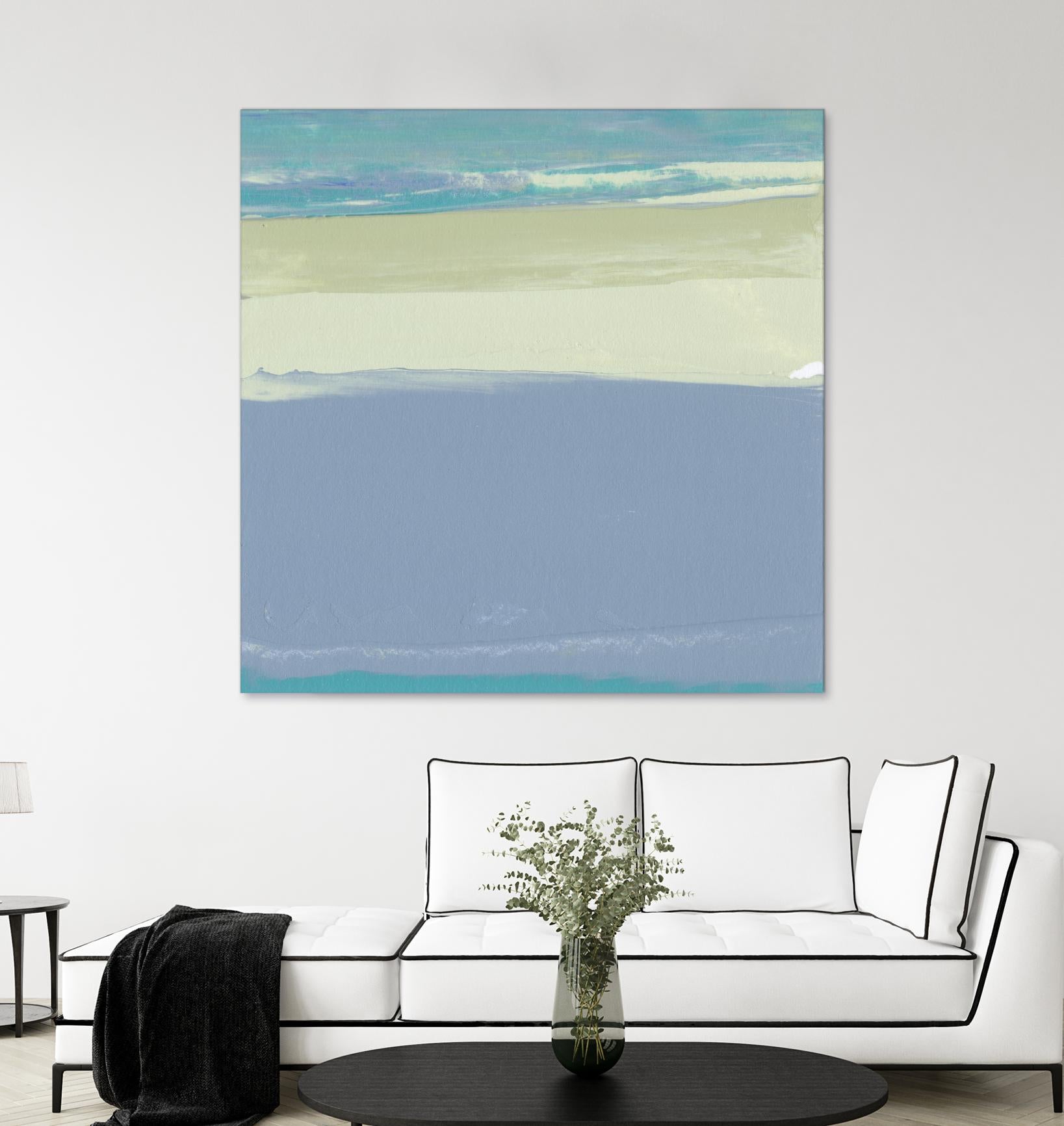 Blue Coast I by Sharon Gordon on GIANT ART - beige abstract