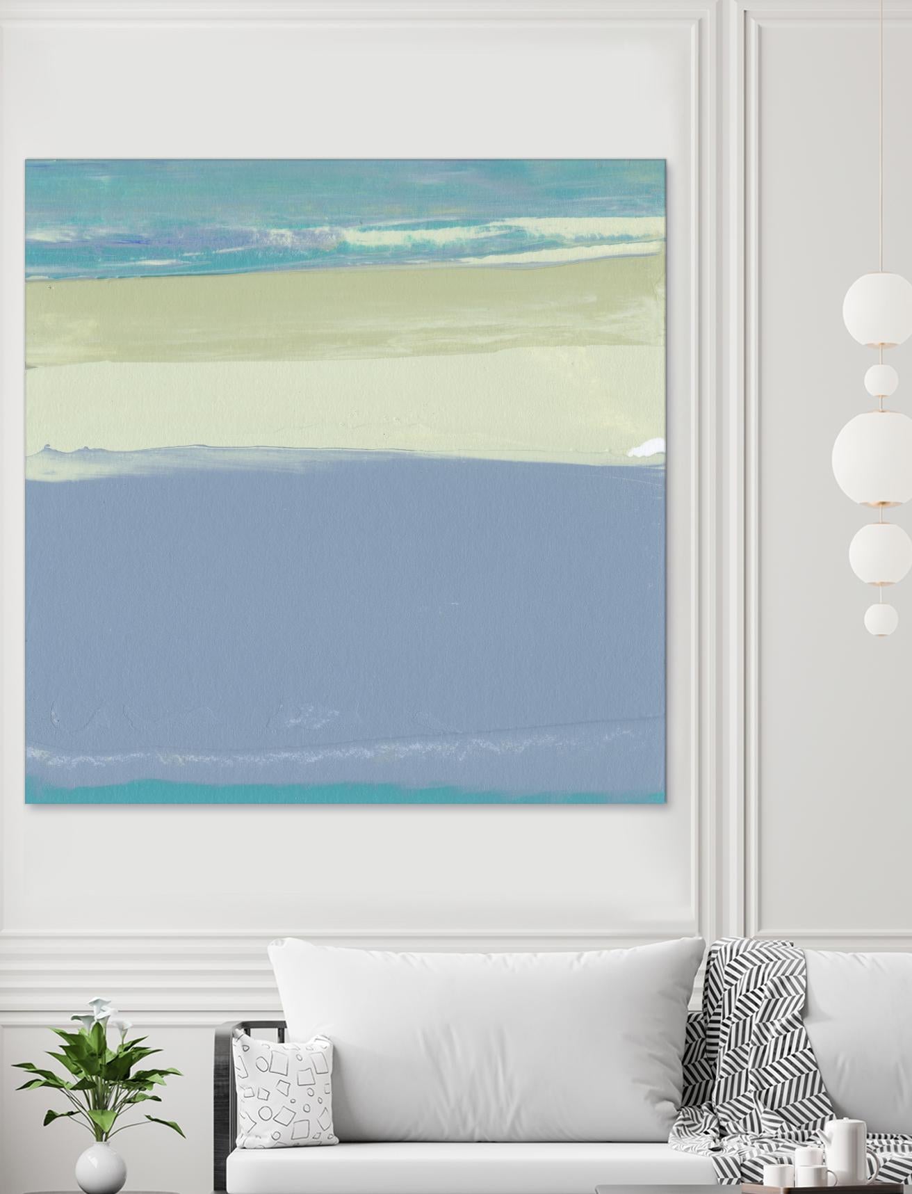 Blue Coast I by Sharon Gordon on GIANT ART - beige abstract