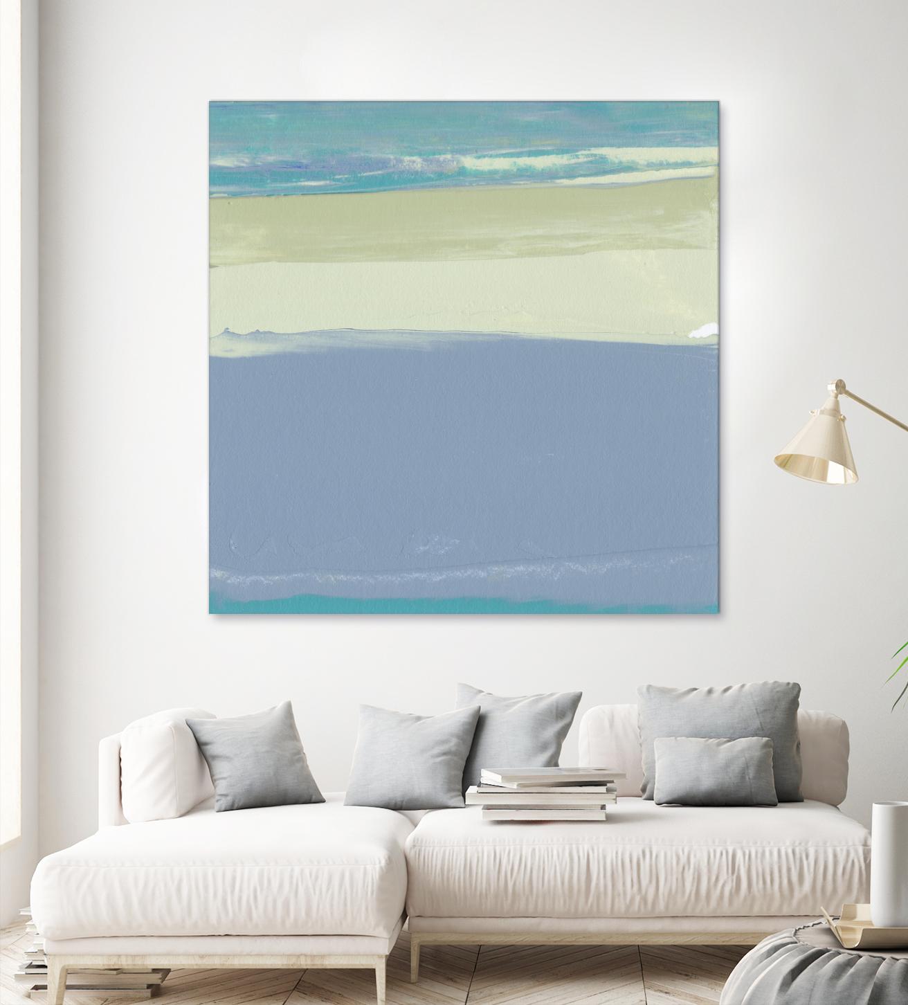 Blue Coast I by Sharon Gordon on GIANT ART - beige abstract