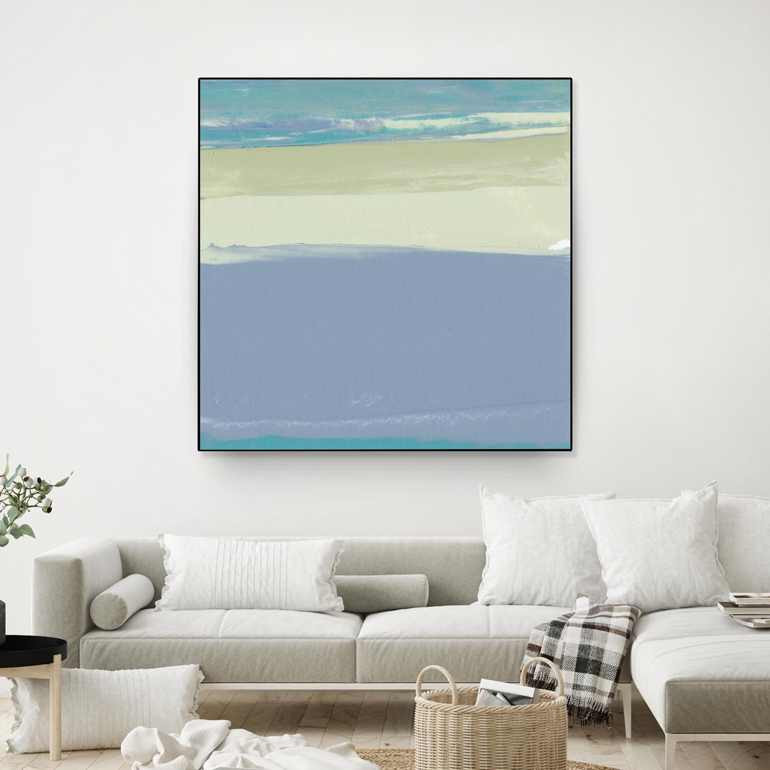 Blue Coast I by Sharon Gordon on GIANT ART - beige abstract