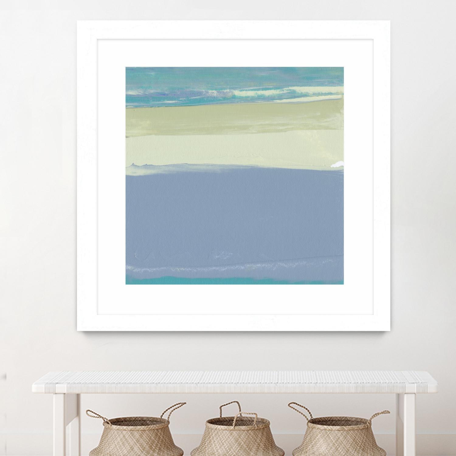 Blue Coast I by Sharon Gordon on GIANT ART - beige abstract