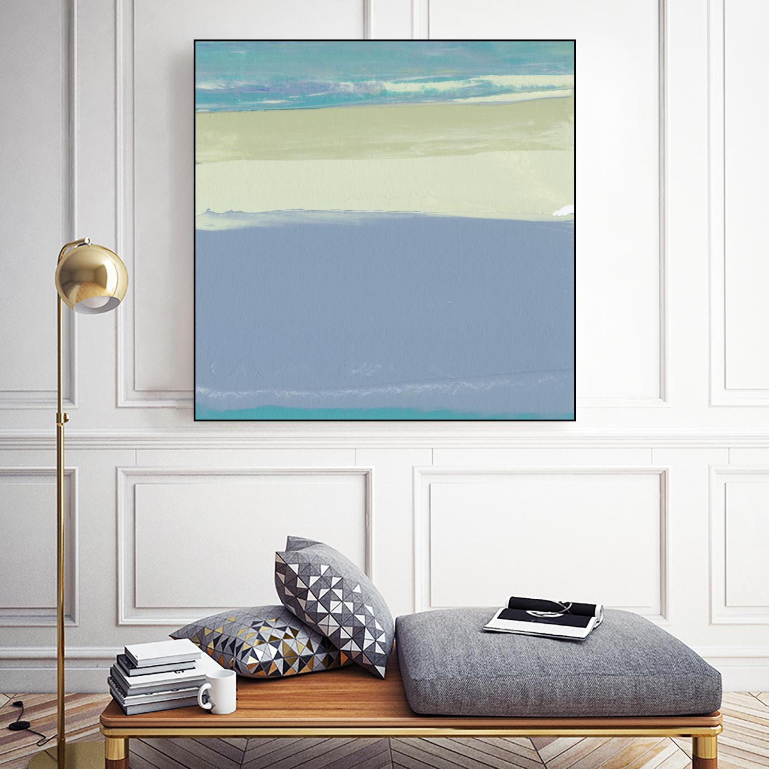 Blue Coast I by Sharon Gordon on GIANT ART - beige abstract