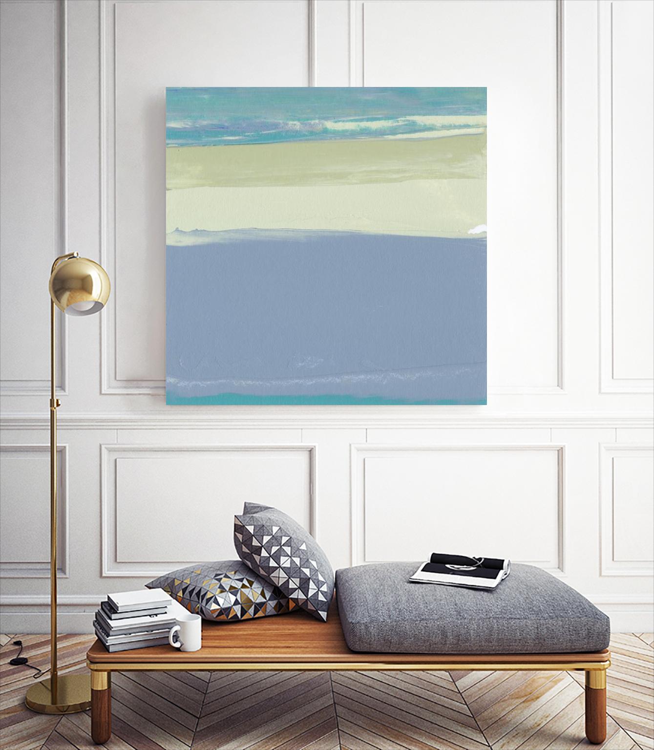 Blue Coast I by Sharon Gordon on GIANT ART - beige abstract