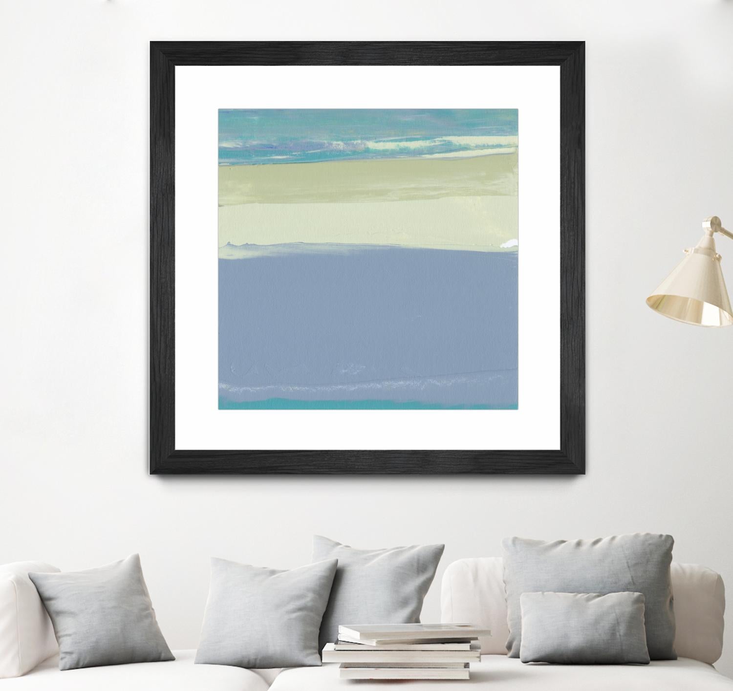 Blue Coast I by Sharon Gordon on GIANT ART - beige abstract