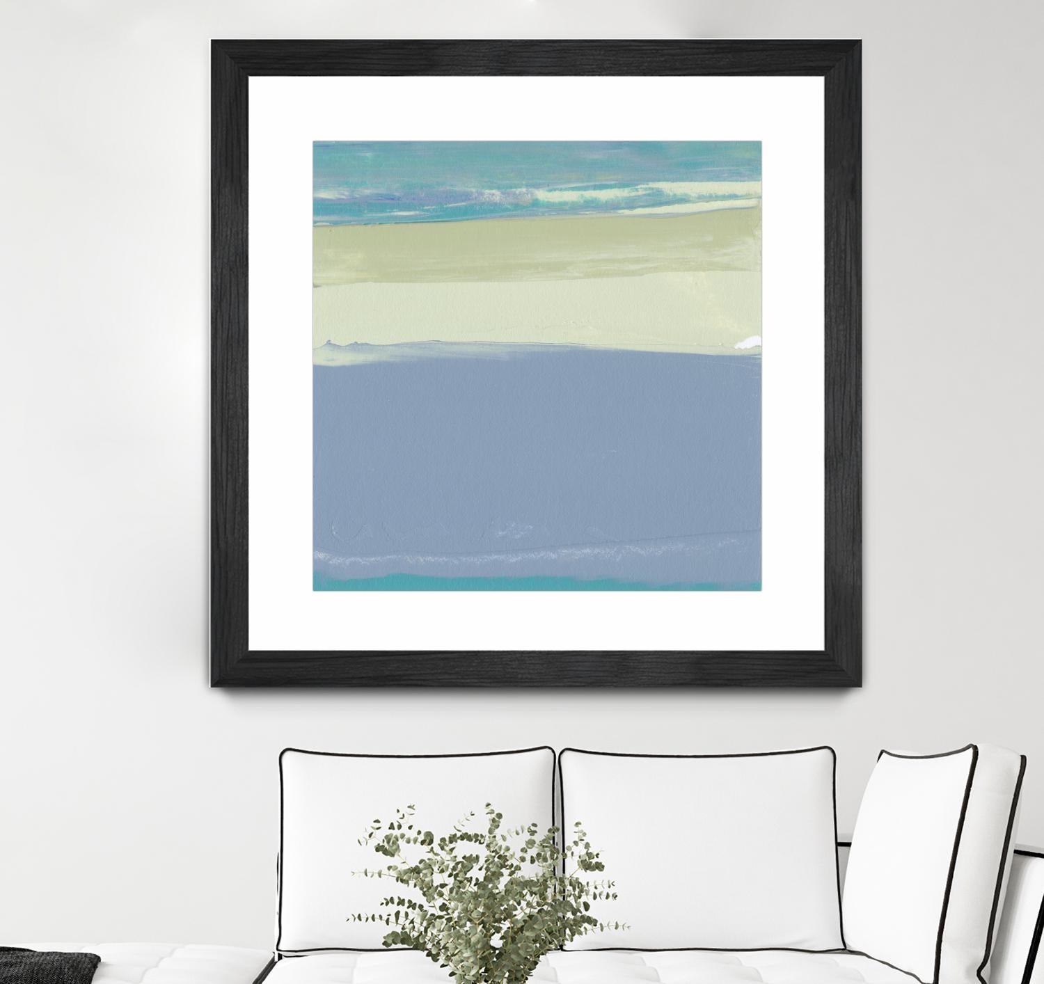 Blue Coast I by Sharon Gordon on GIANT ART - beige abstract