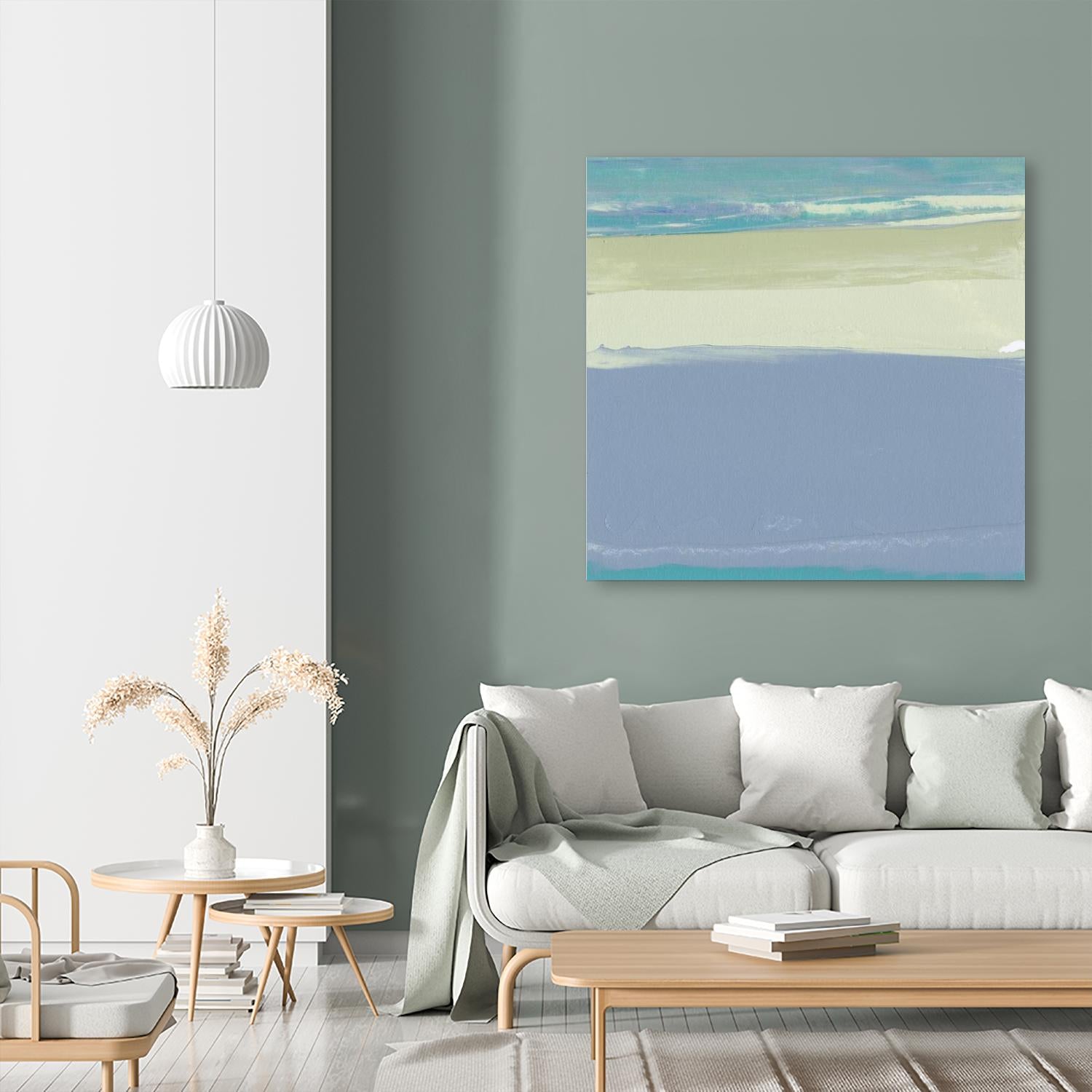 Blue Coast I by Sharon Gordon on GIANT ART - beige abstract