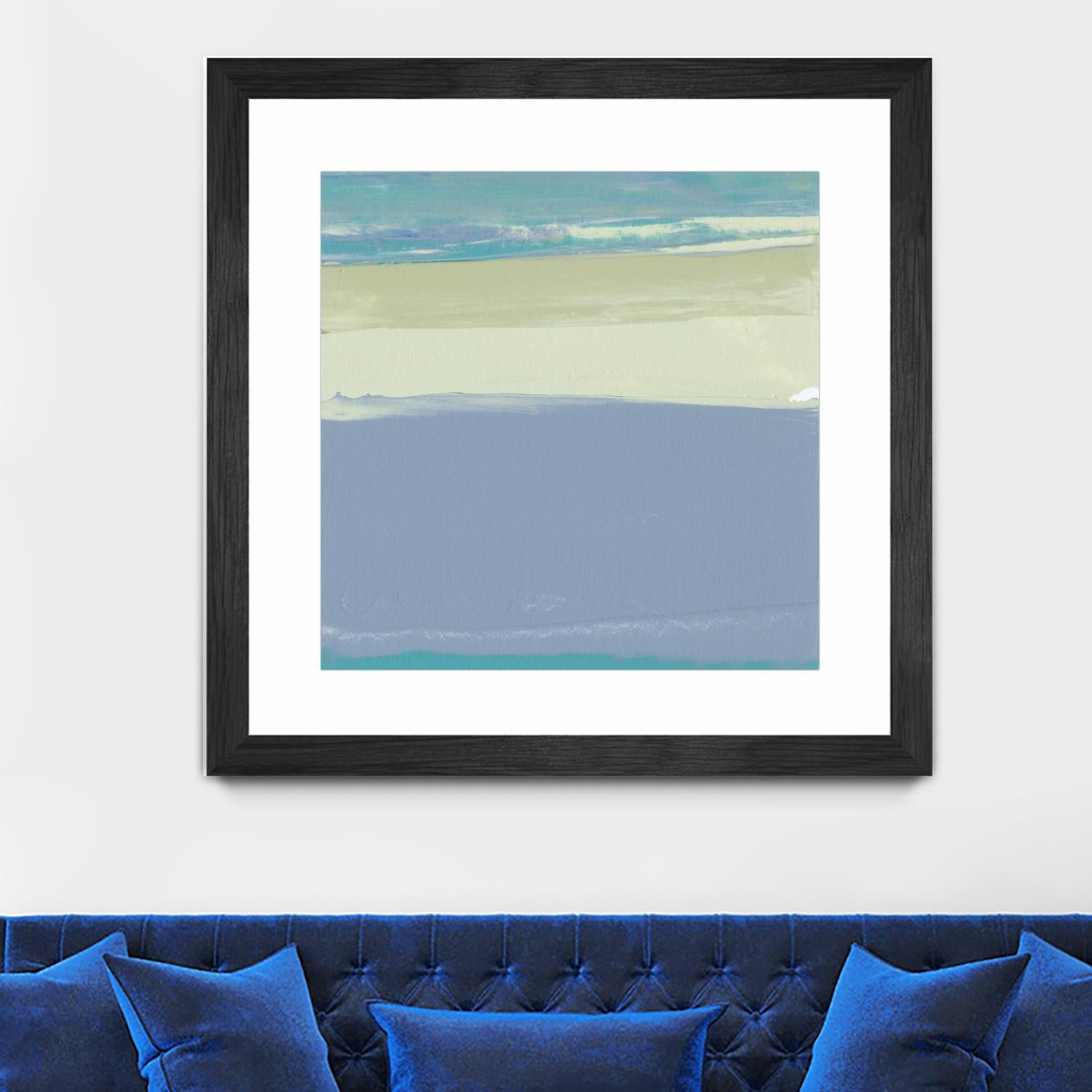 Blue Coast I by Sharon Gordon on GIANT ART - beige abstract