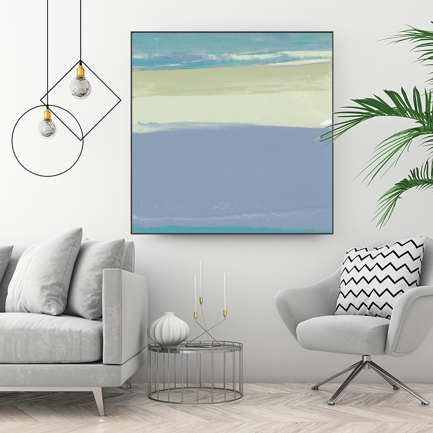 Blue Coast I by Sharon Gordon on GIANT ART - beige abstract