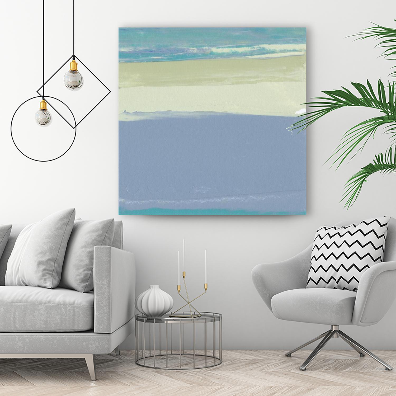 Blue Coast I by Sharon Gordon on GIANT ART - beige abstract