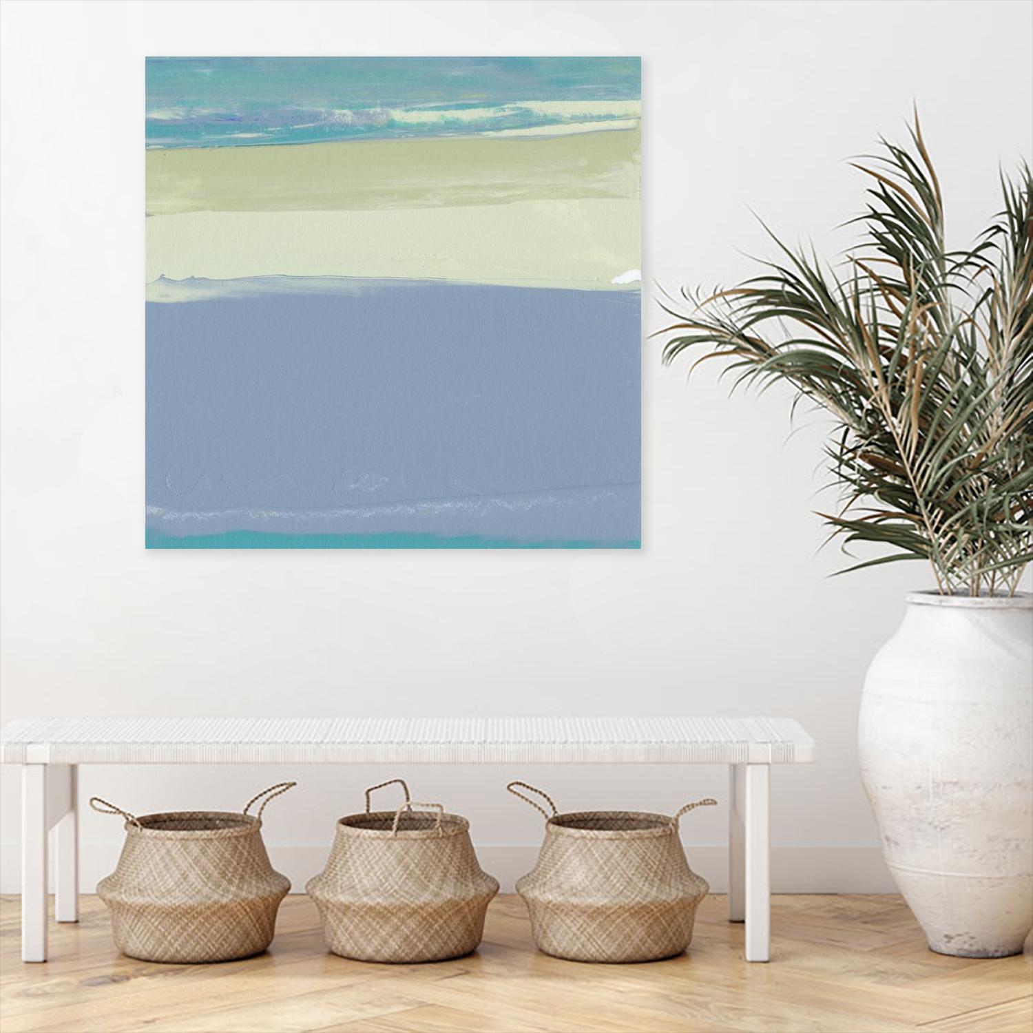 Blue Coast I by Sharon Gordon on GIANT ART - beige abstract