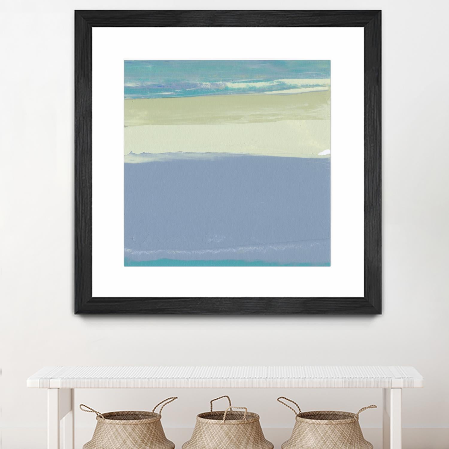 Blue Coast I by Sharon Gordon on GIANT ART - beige abstract