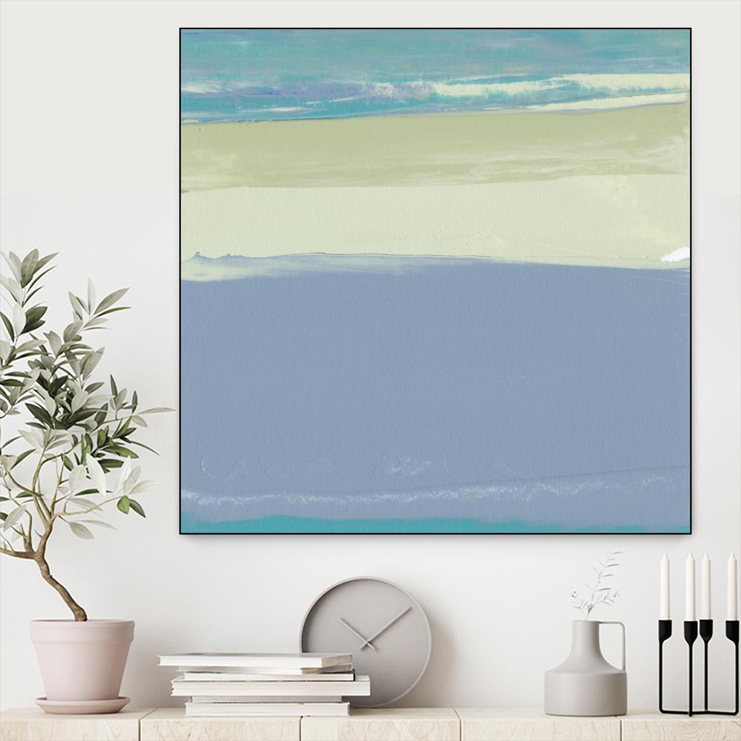 Blue Coast I by Sharon Gordon on GIANT ART - beige abstract