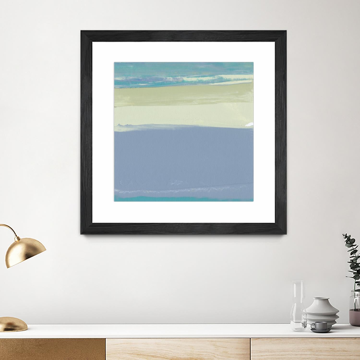 Blue Coast I by Sharon Gordon on GIANT ART - beige abstract