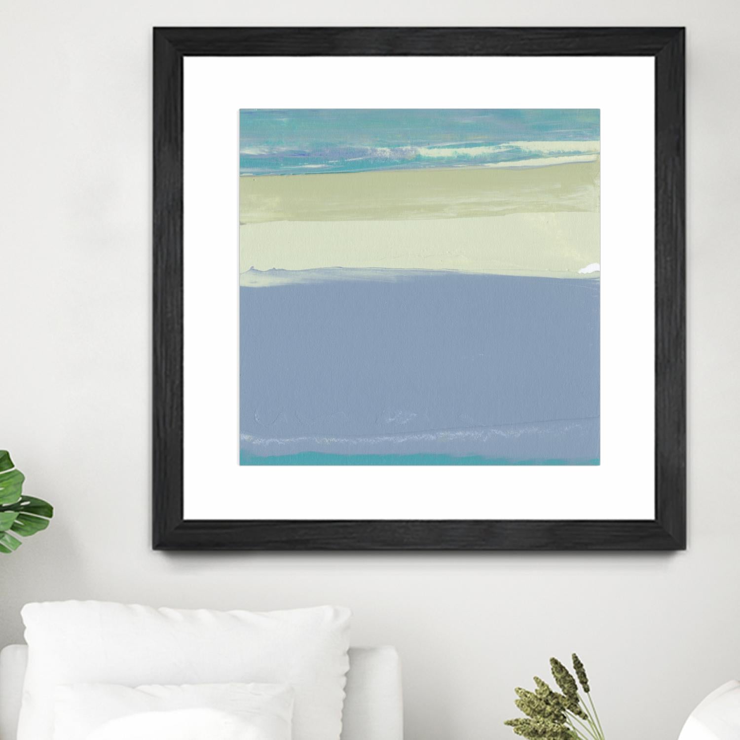 Blue Coast I by Sharon Gordon on GIANT ART - beige abstract