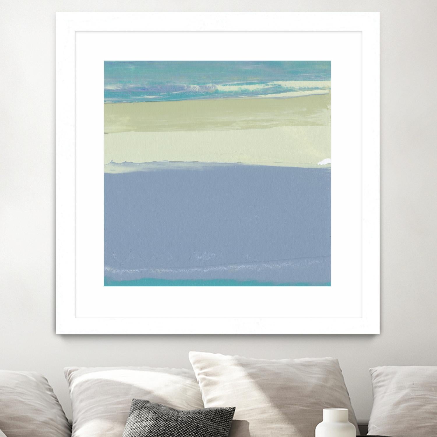 Blue Coast I by Sharon Gordon on GIANT ART - beige abstract