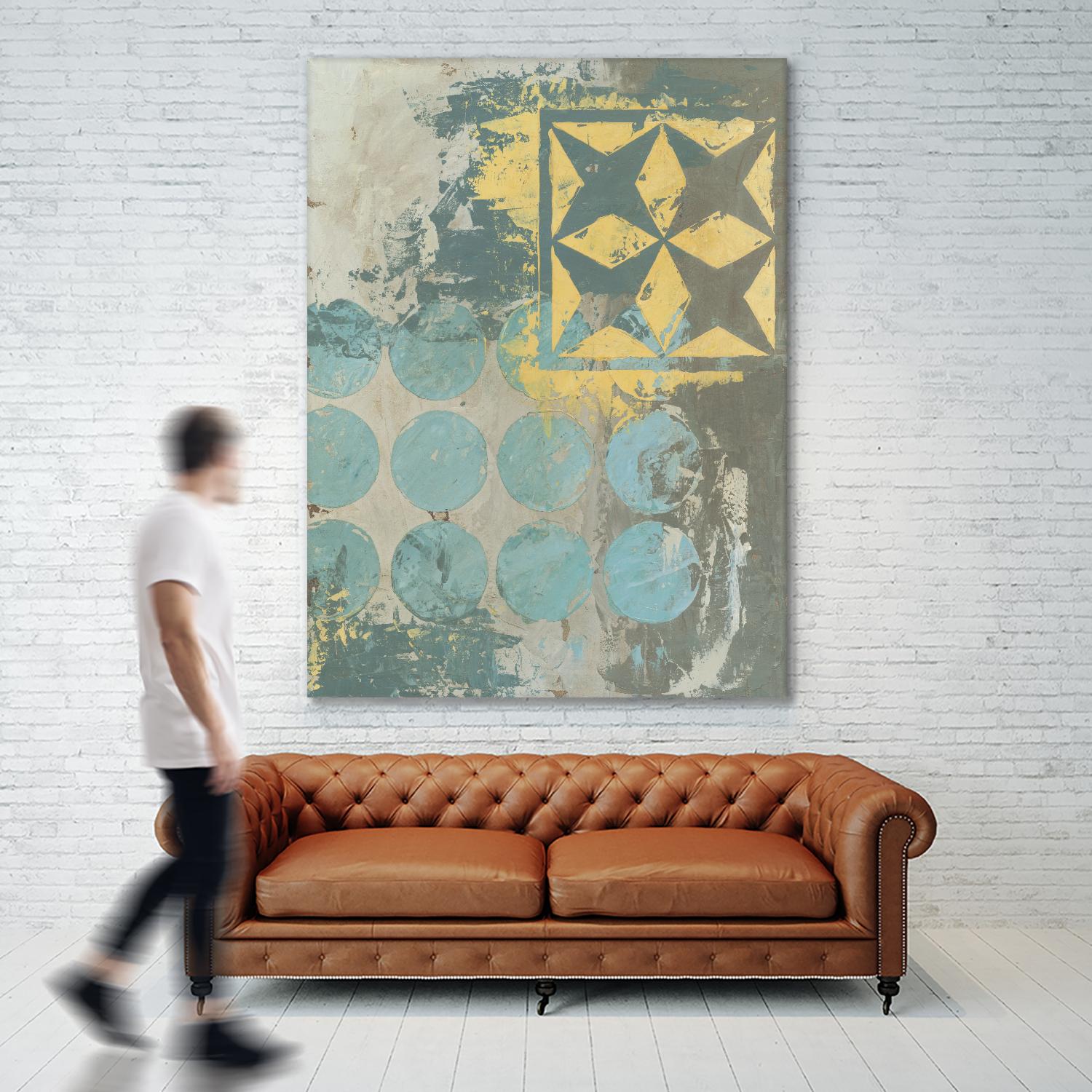 Dots and Stars II by Megan Meagher on GIANT ART - blue abstract