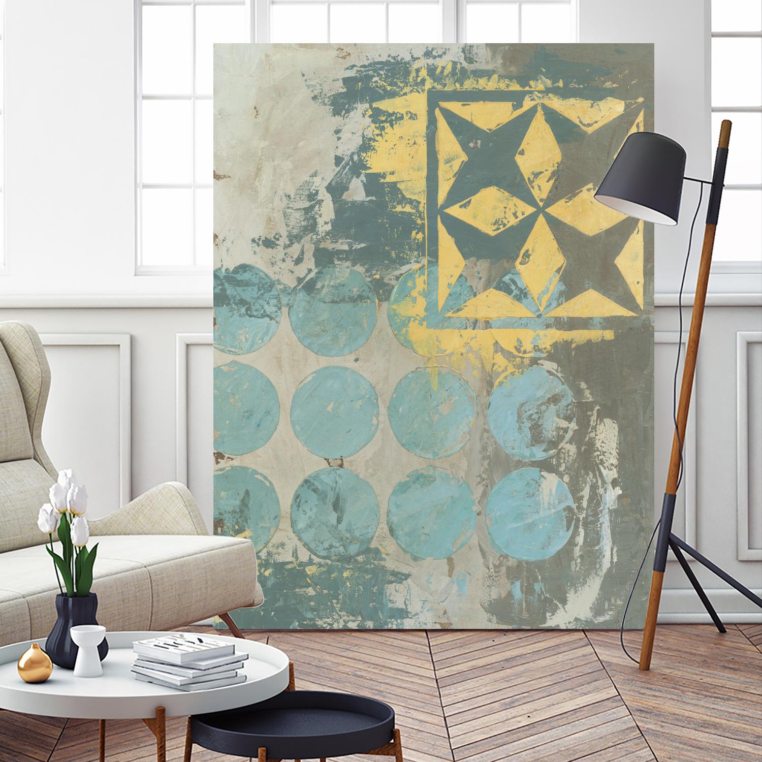 Dots and Stars II by Megan Meagher on GIANT ART - blue abstract
