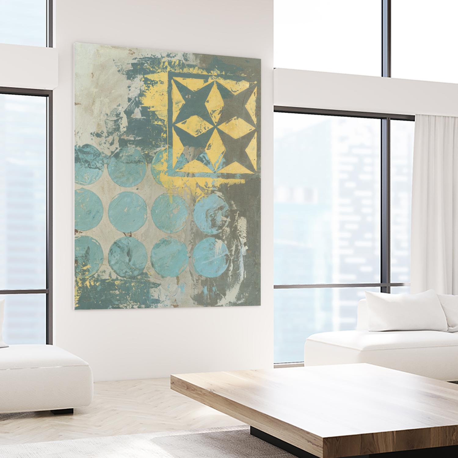 Dots and Stars II by Megan Meagher on GIANT ART - blue abstract