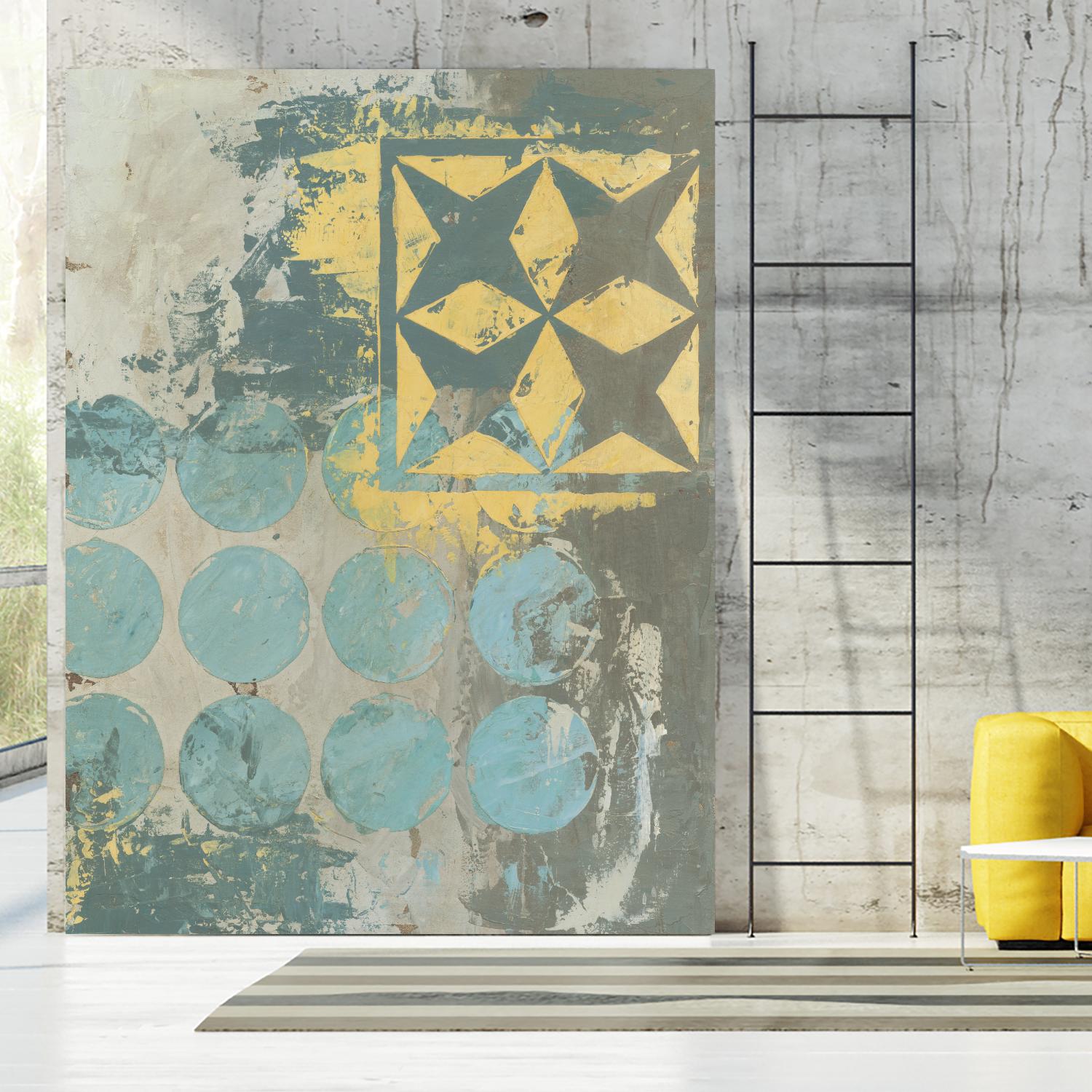 Dots and Stars II by Megan Meagher on GIANT ART - blue abstract