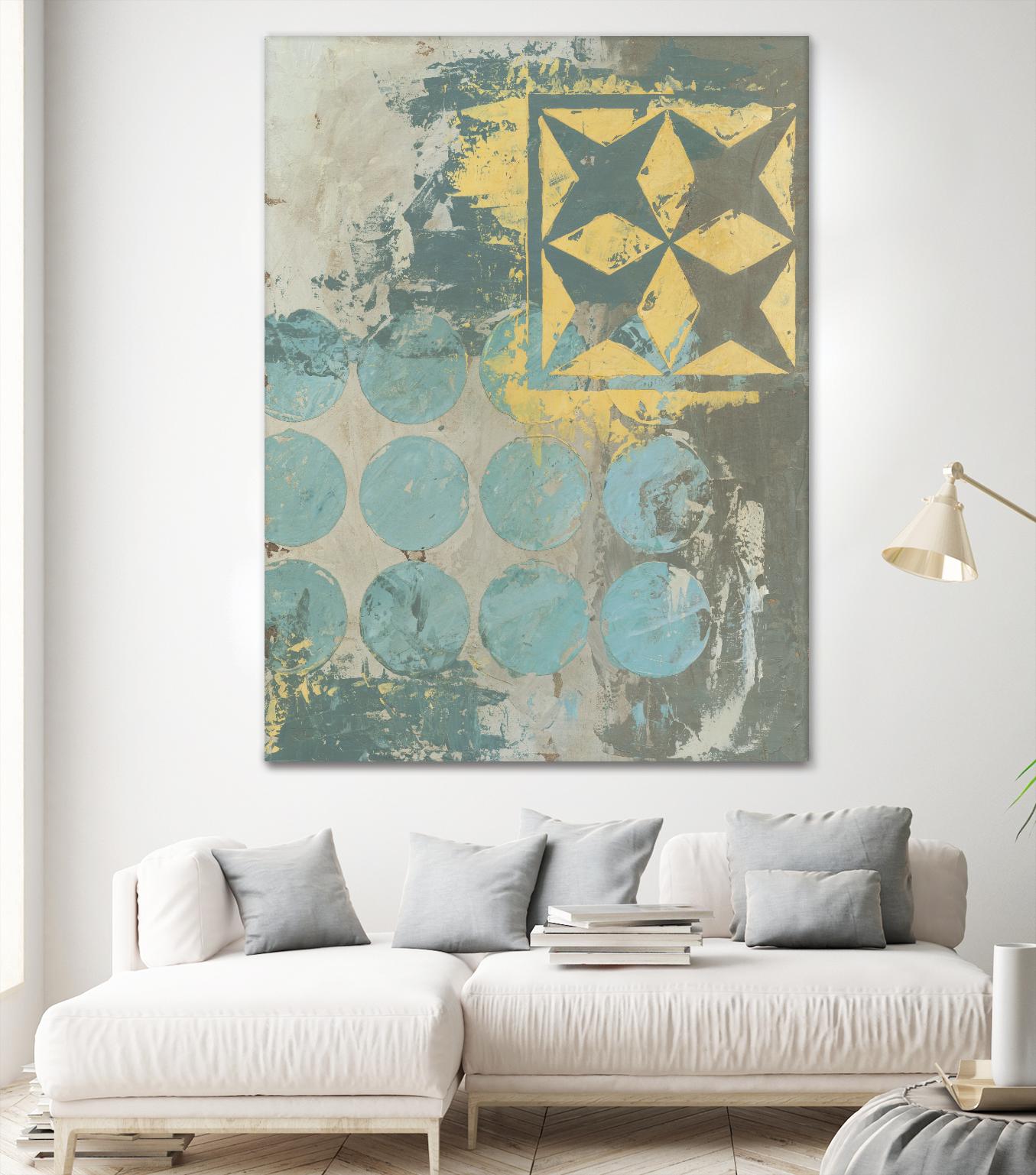 Dots and Stars II by Megan Meagher on GIANT ART - blue abstract