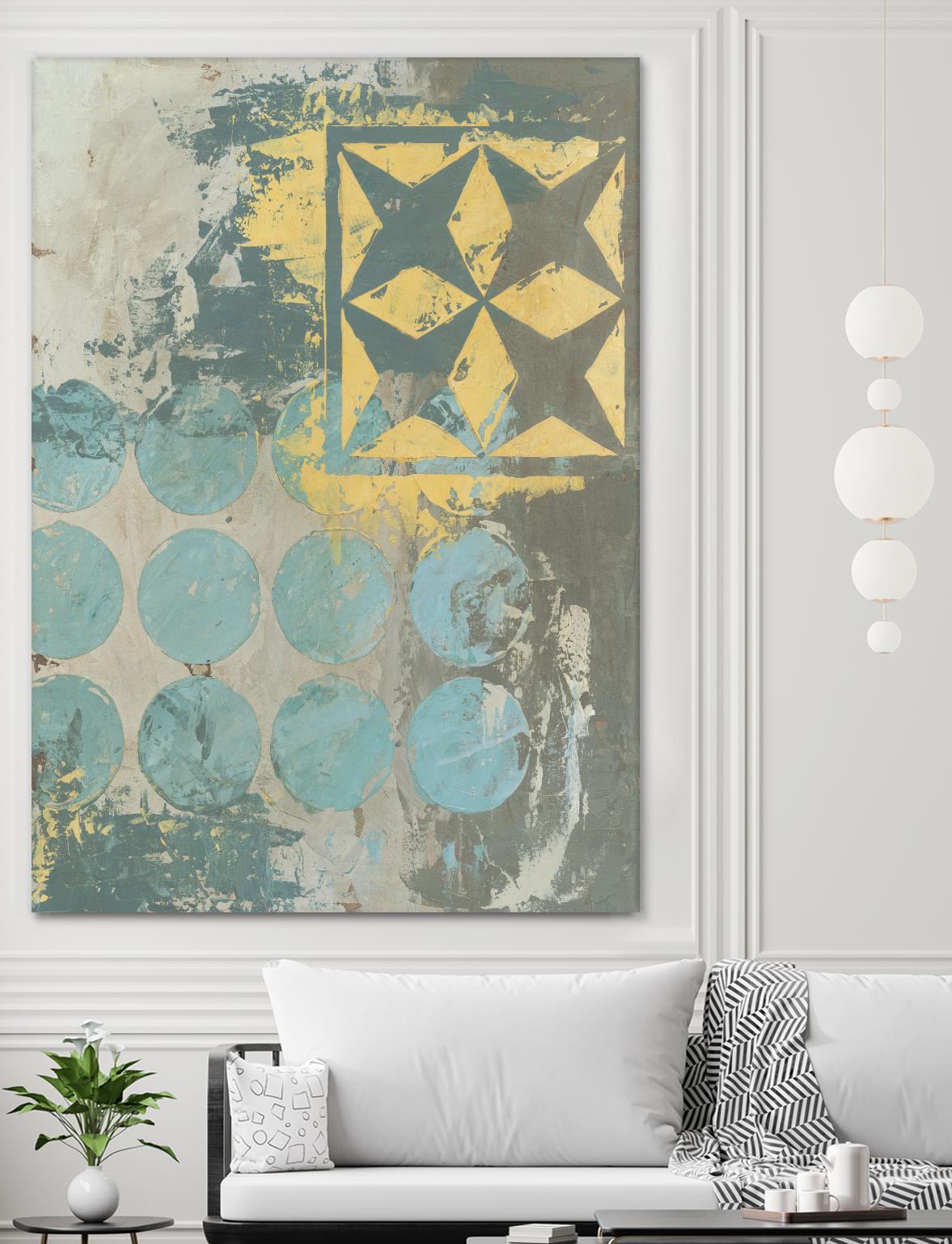 Dots and Stars II by Megan Meagher on GIANT ART - blue abstract