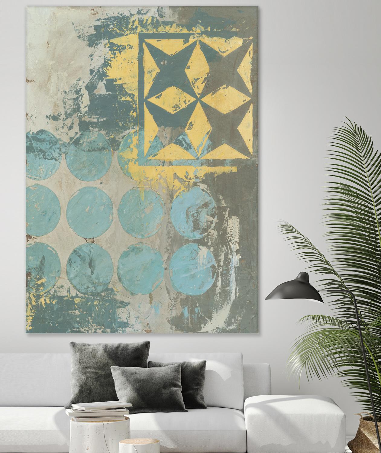 Dots and Stars II by Megan Meagher on GIANT ART - blue abstract