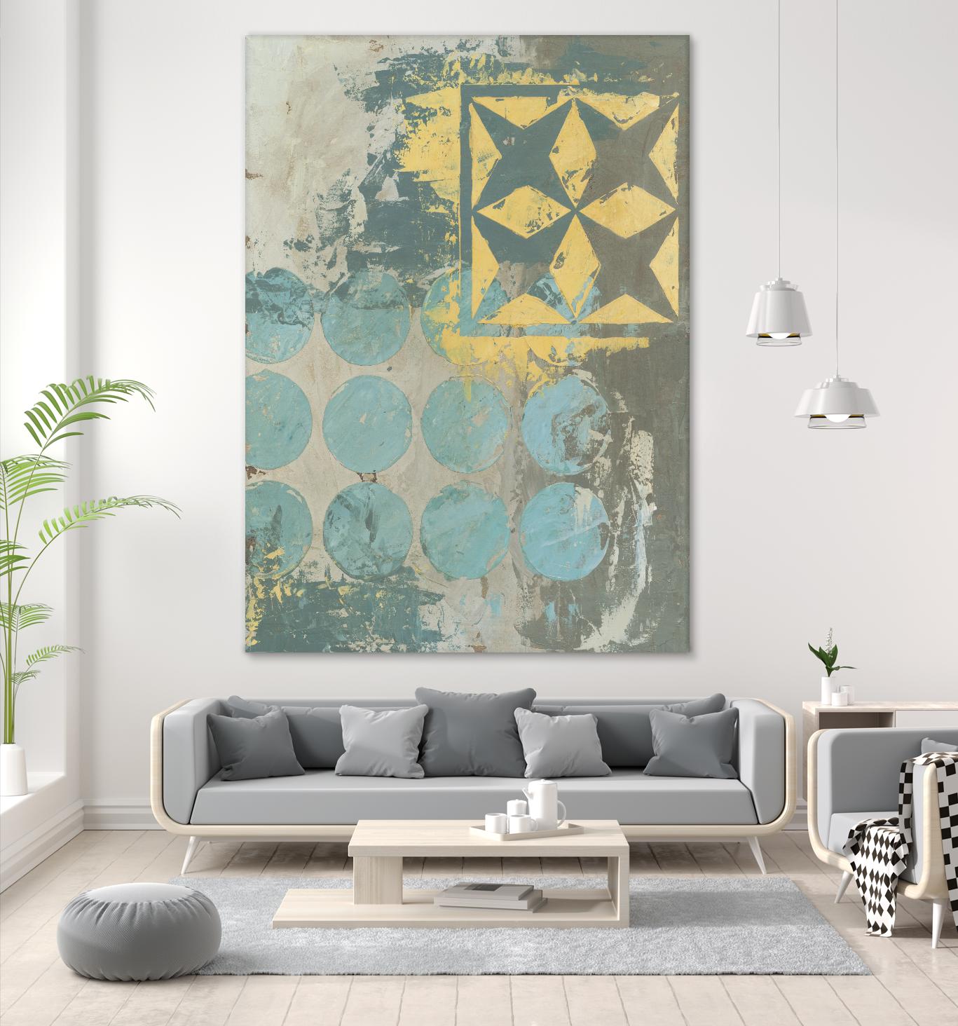 Dots and Stars II by Megan Meagher on GIANT ART - blue abstract