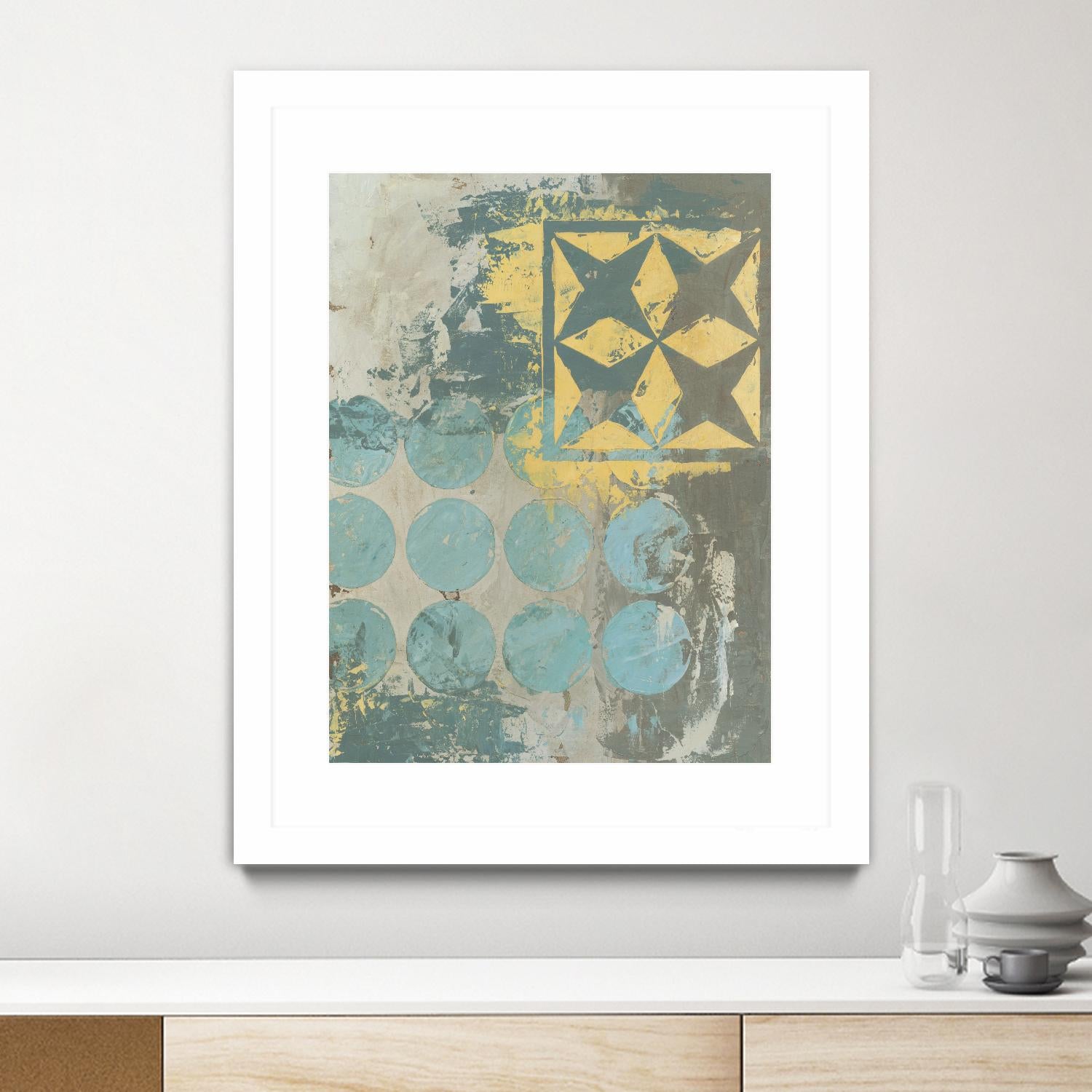 Dots and Stars II by Megan Meagher on GIANT ART - blue abstract