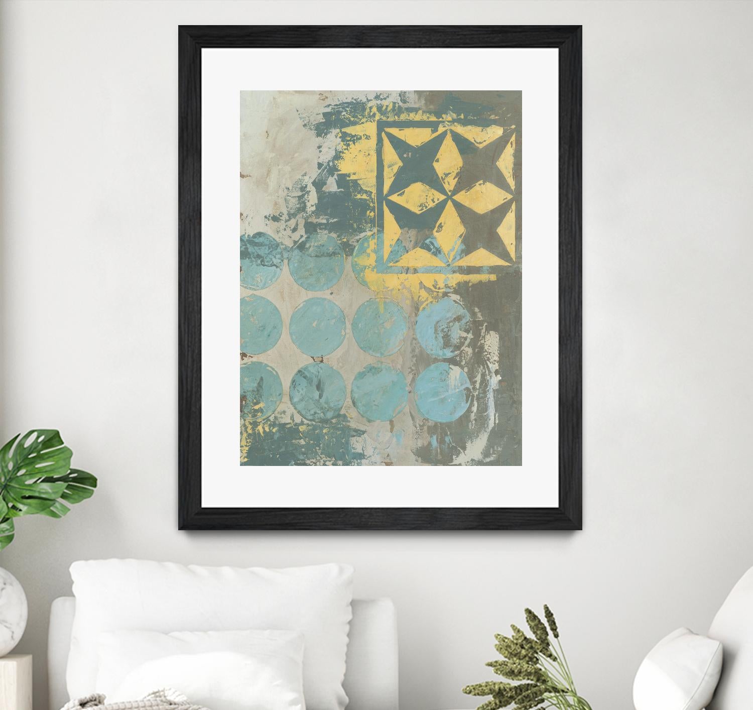 Dots and Stars II by Megan Meagher on GIANT ART - blue abstract