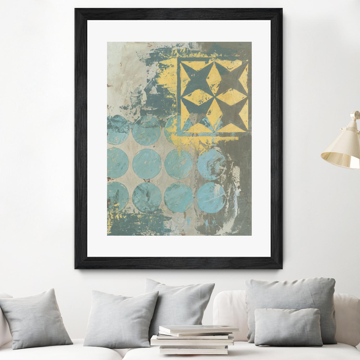 Dots and Stars II by Megan Meagher on GIANT ART - blue abstract