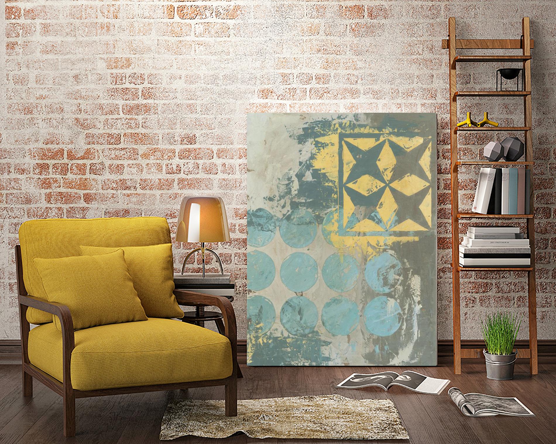 Dots and Stars II by Megan Meagher on GIANT ART - blue abstract