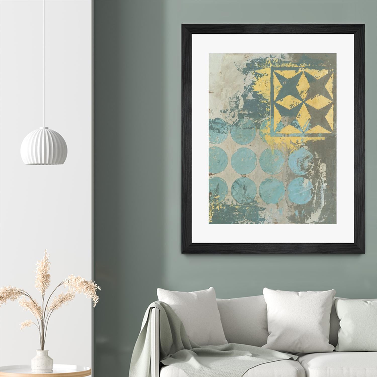 Dots and Stars II by Megan Meagher on GIANT ART - blue abstract