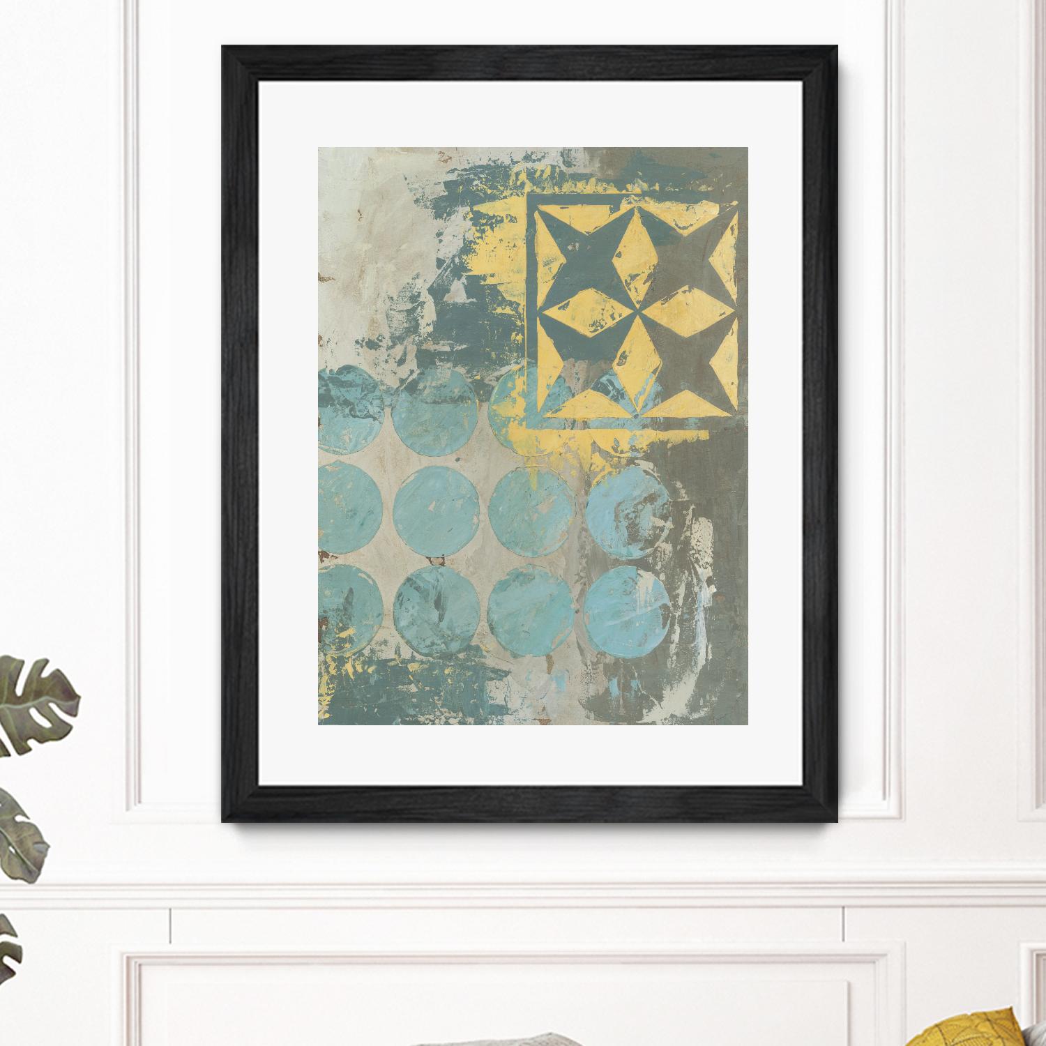 Dots and Stars II by Megan Meagher on GIANT ART - blue abstract