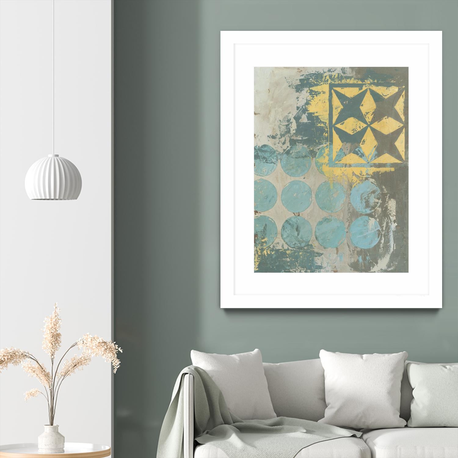 Dots and Stars II by Megan Meagher on GIANT ART - blue abstract